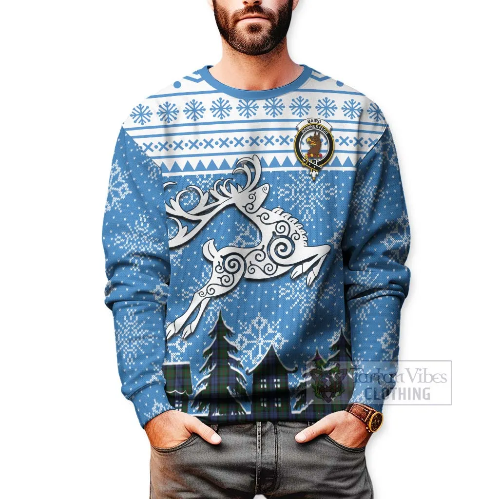 Baird Clan Christmas Sweatshirt Celtic Reindeer Style