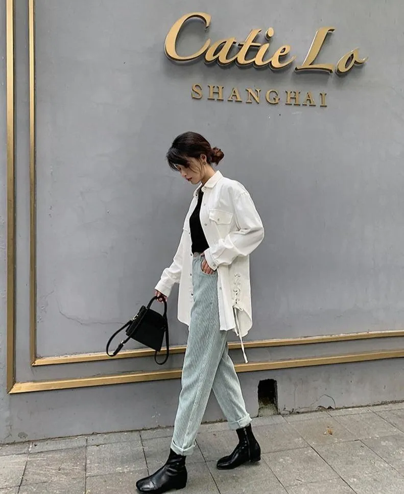 CHIC HIGH WAIST CORDUROY PANTS