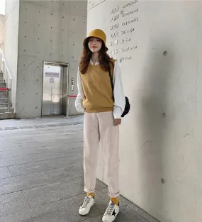 CHIC HIGH WAIST CORDUROY PANTS
