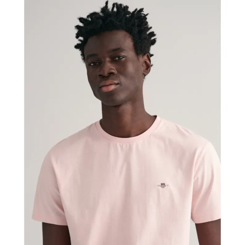 GANT Pure Cotton Regular Fit Shield T-Shirt 2003184 Faded Pink
