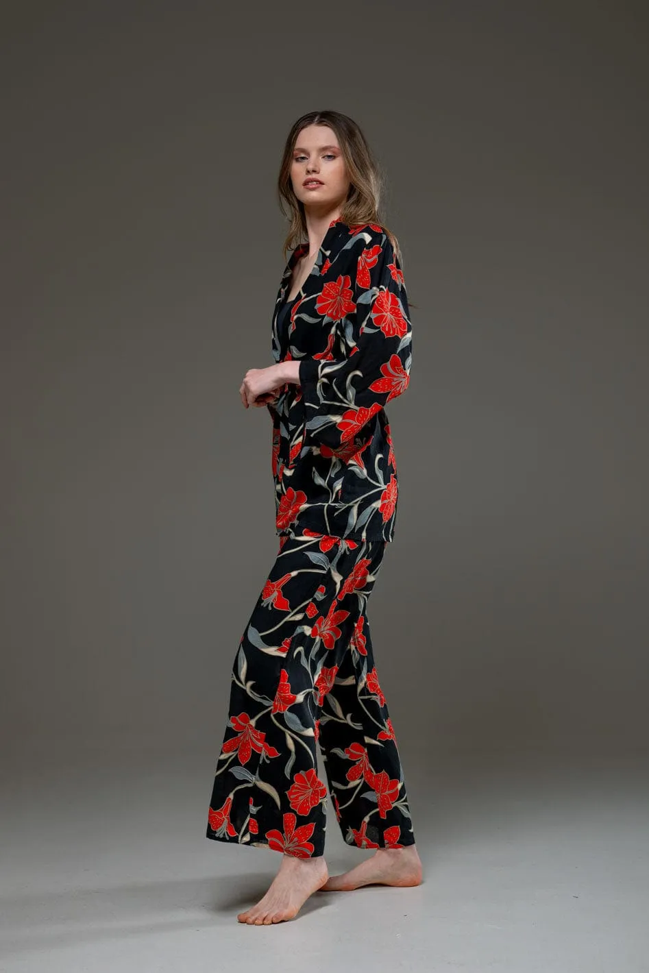 Kimono & Wide Legs Pants Set