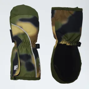 Little Boy's Army Green Watercolor Camo Mittens