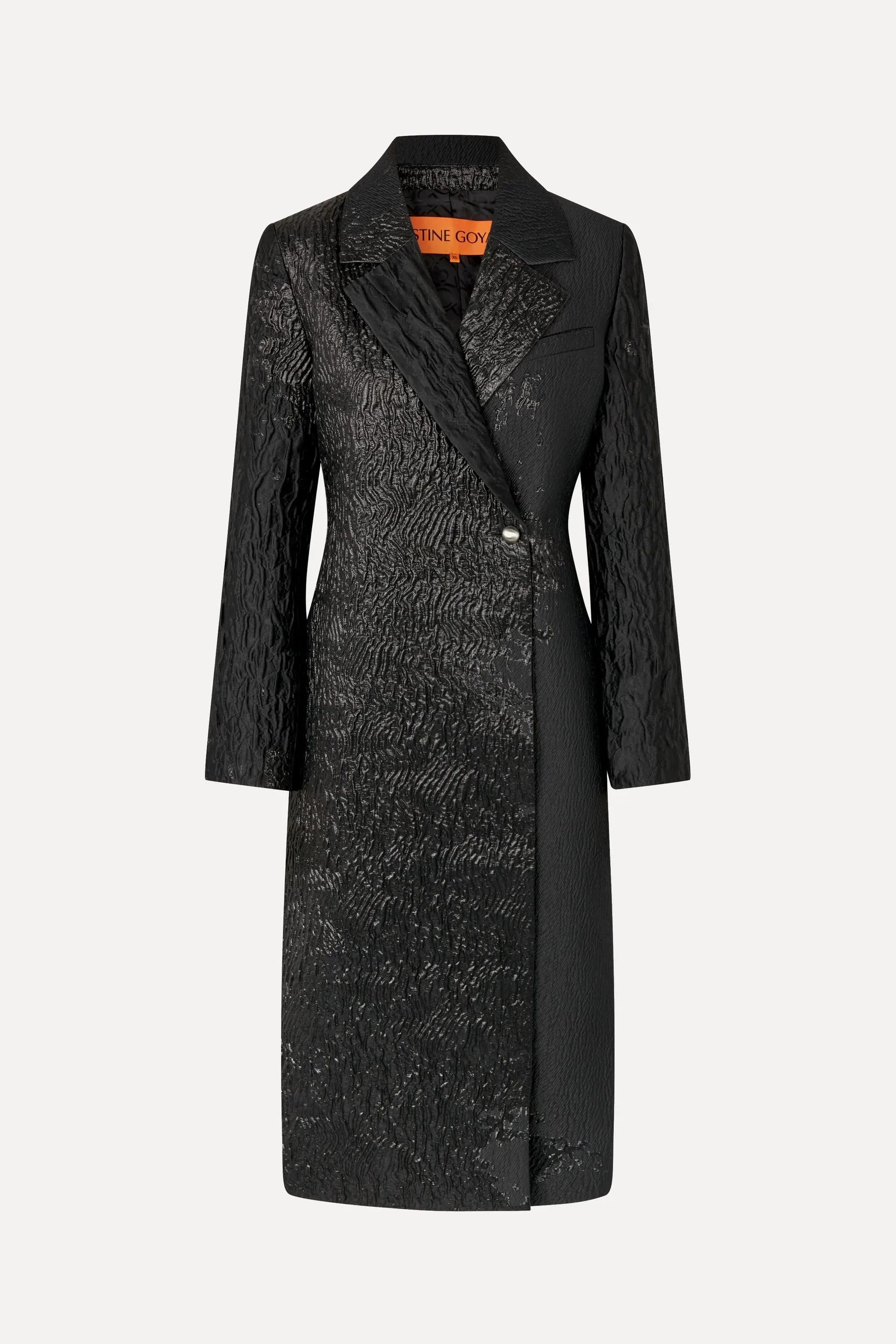 Long Sleeve Straight Coat, 2269 Woven Jacquard