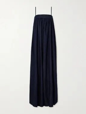 Maude oversized gathered denim jumpsuit