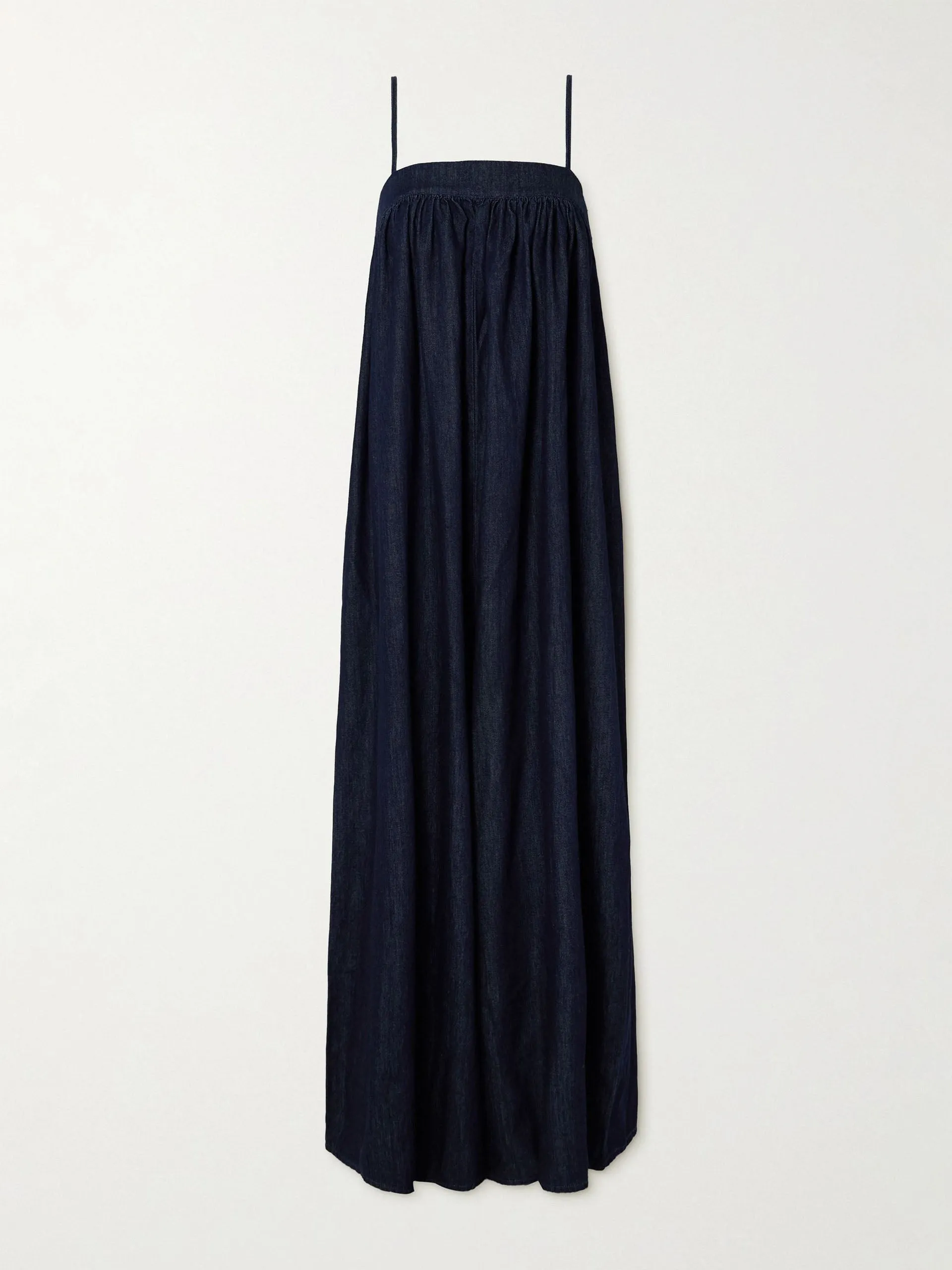 Maude oversized gathered denim jumpsuit