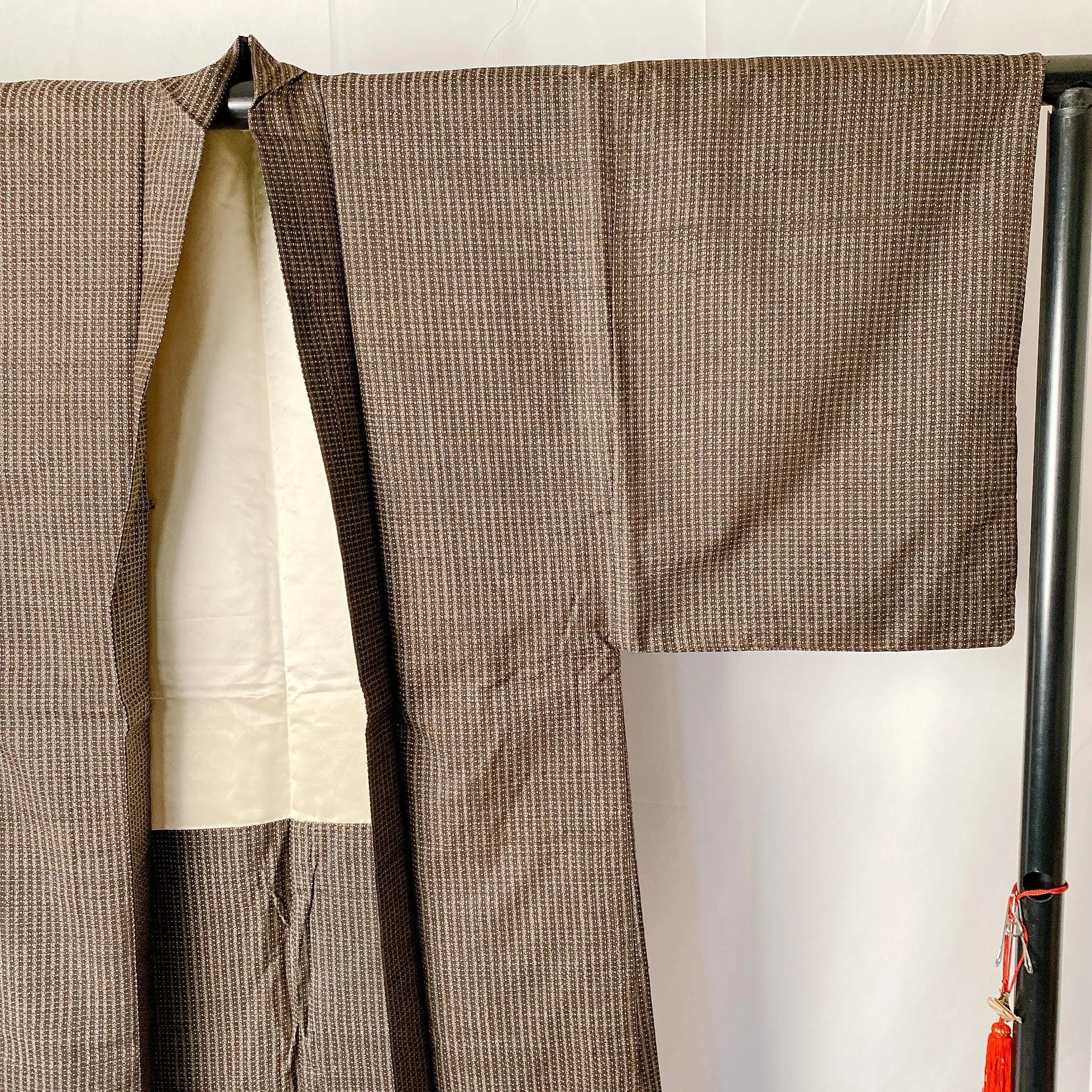 Men's Brown Haori, Versatile Jacket, Excelelnt, Silk, Versatile, Layered Lounge, Relaxing Casual Wear, Kimono, No strings