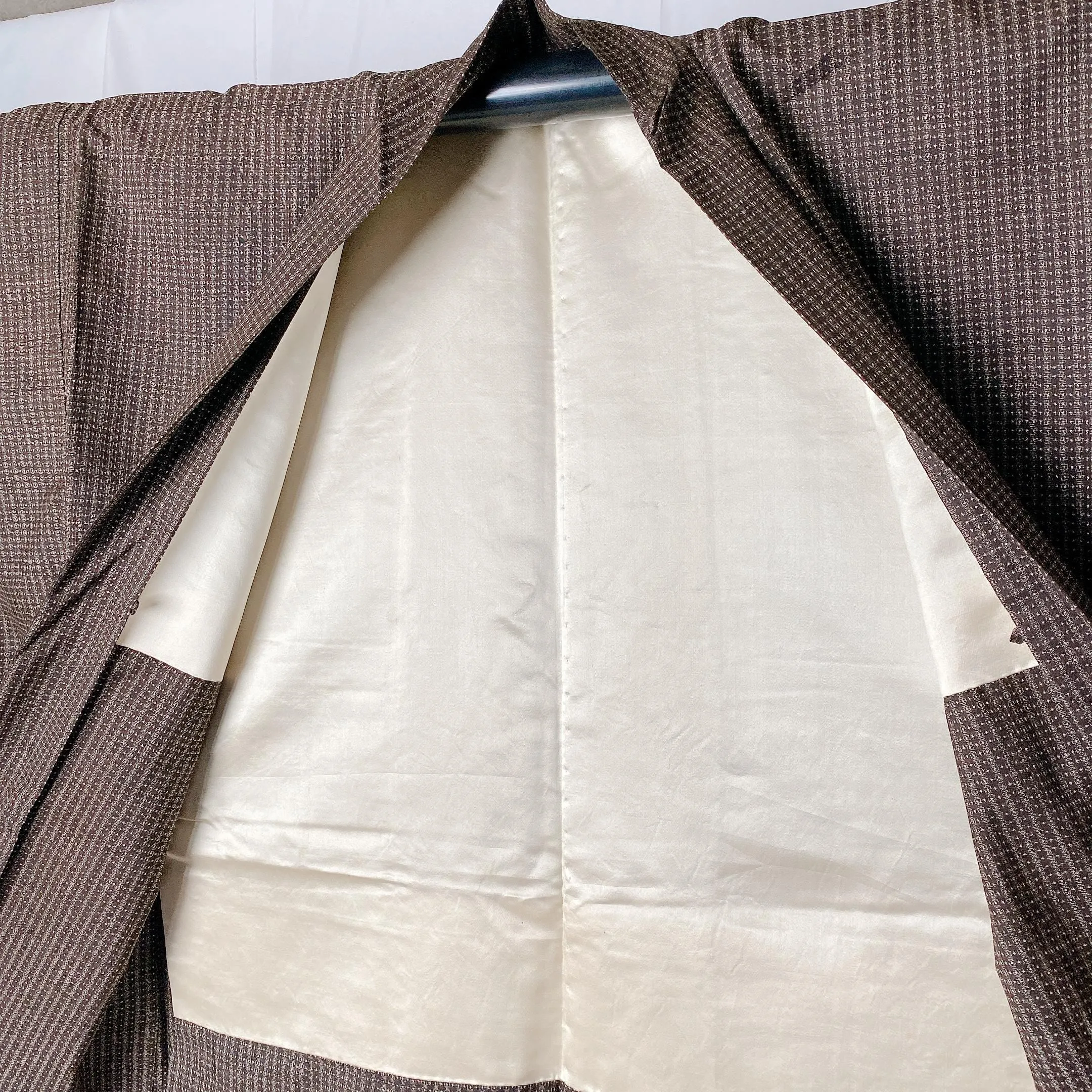 Men's Brown Haori, Versatile Jacket, Excelelnt, Silk, Versatile, Layered Lounge, Relaxing Casual Wear, Kimono, No strings