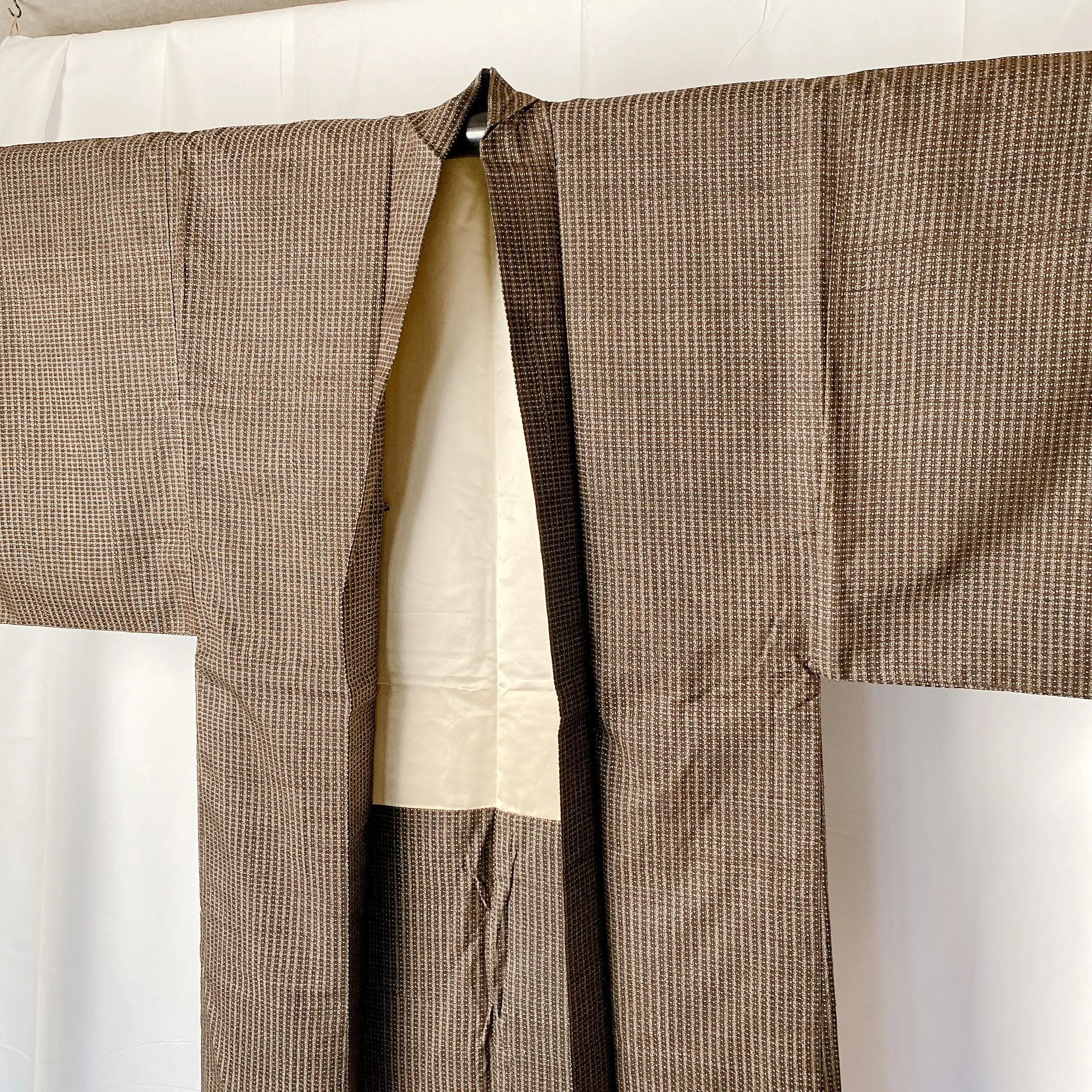 Men's Brown Haori, Versatile Jacket, Excelelnt, Silk, Versatile, Layered Lounge, Relaxing Casual Wear, Kimono, No strings