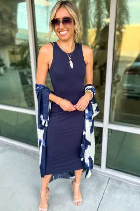 NAVY BLUE One of Those Girls Bodycon Racerback Dress