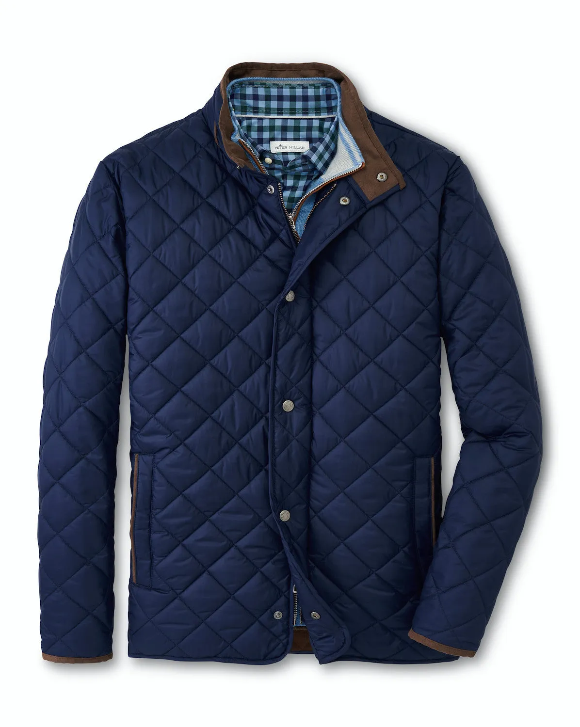 PETER MILLAR QUILTED SUFFOLK COAT - NAVY