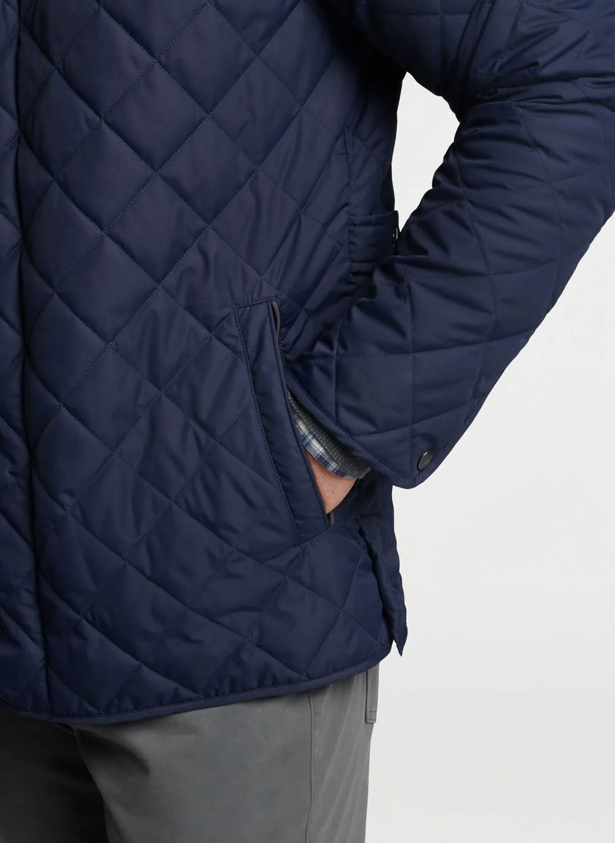 PETER MILLAR QUILTED SUFFOLK COAT - NAVY