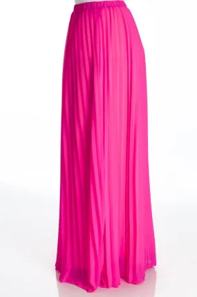 Pink pleated Maxi Skirt