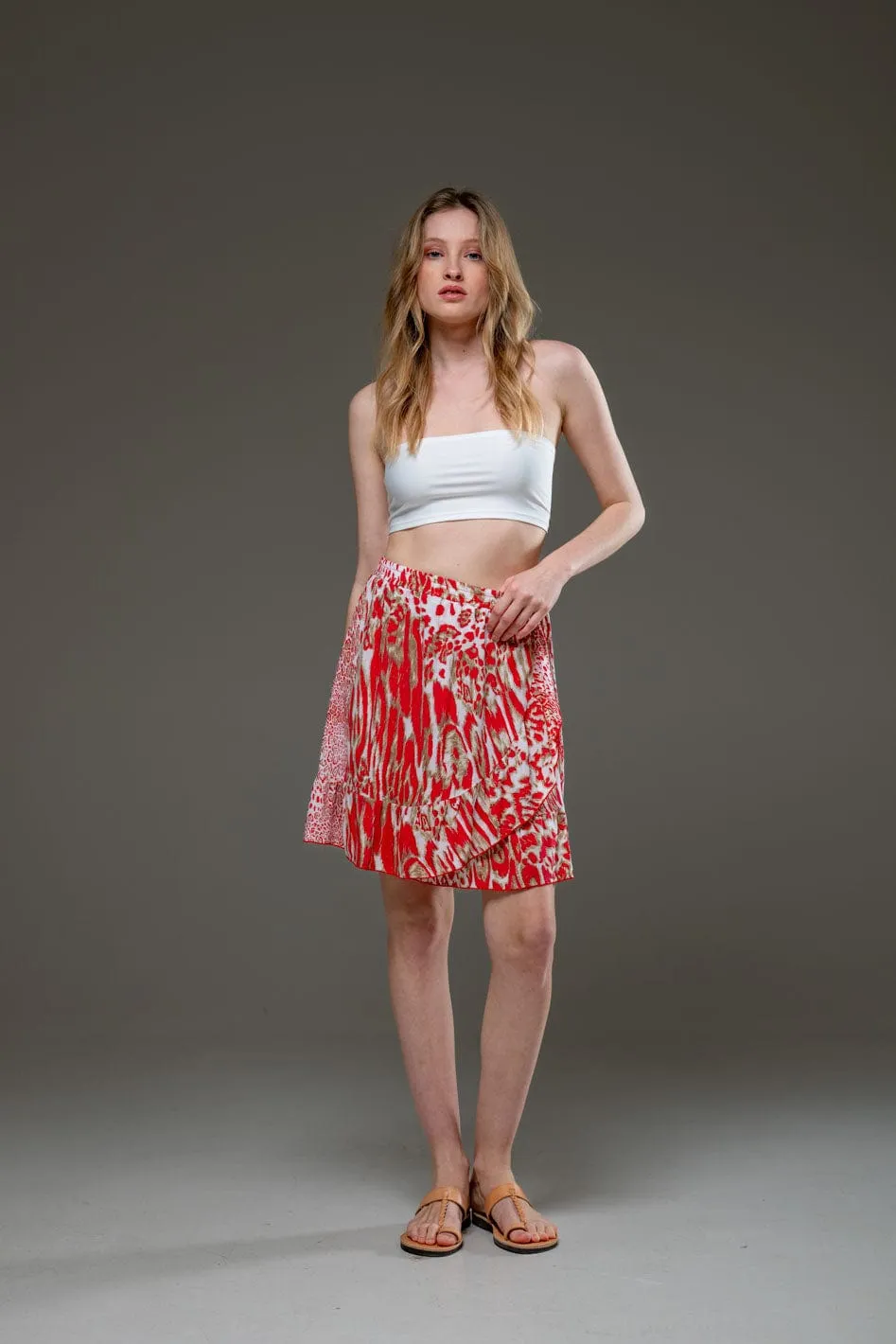 Red Tiger Set of Kimono & Skirt