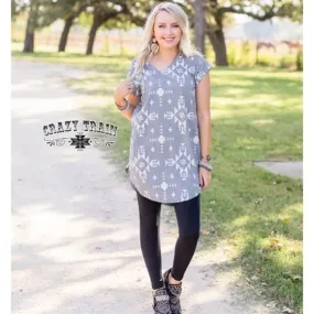 Southwestern Grey White Tunic