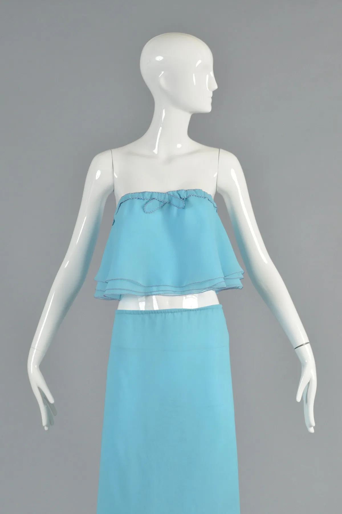 Stephen Burrows 1973 "Battle of Versailles" Crop Top   Maxi Skirt Ensemble