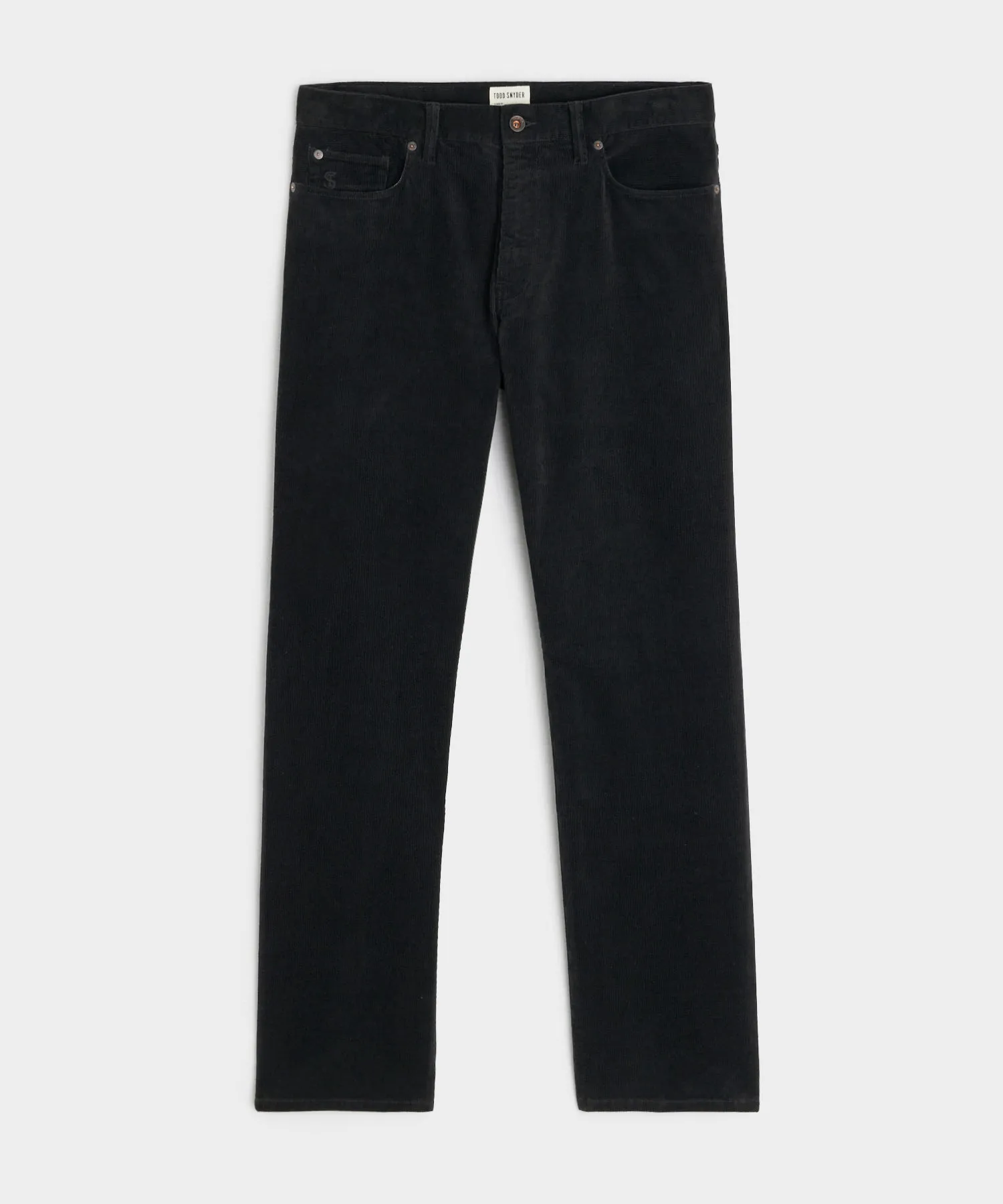Vintage Straight Fit 5-Pocket Corduroy Pant in Pitch Black