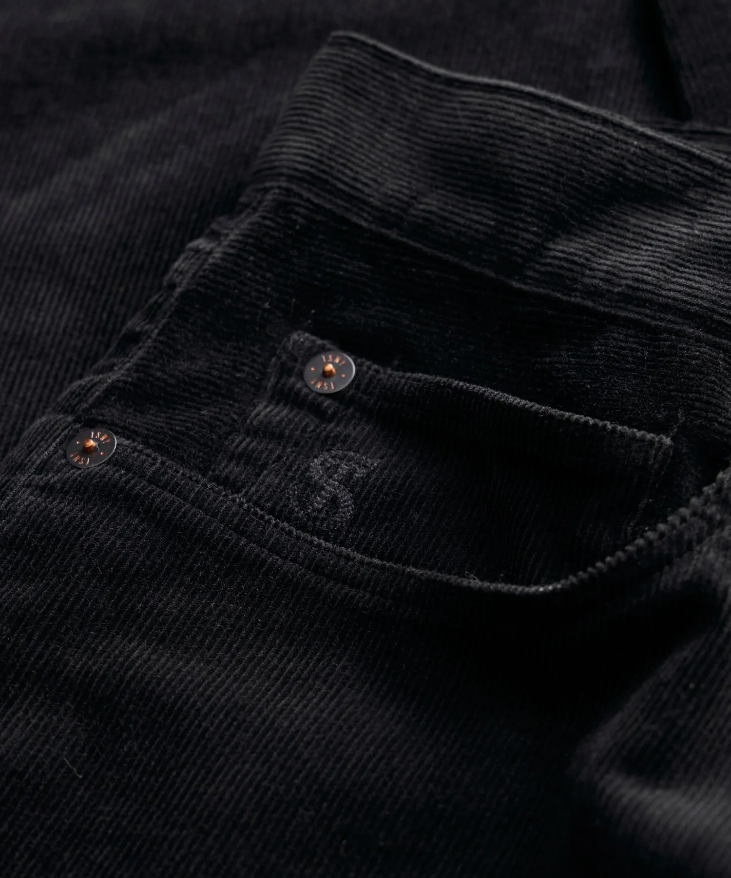 Vintage Straight Fit 5-Pocket Corduroy Pant in Pitch Black