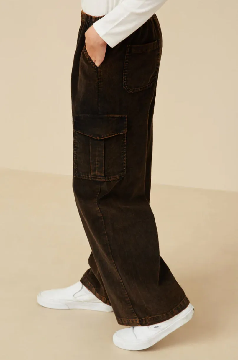 Washed Corduroy Wide Leg Pant | Black Pack (13/14)